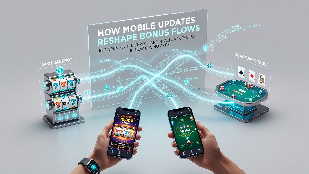 Detailed view of bonus flow visualization between slot jackpots and blackjack tables in a casino app dashboard